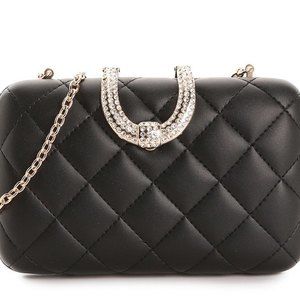 Lulu Townsend Quilted Clutch Black